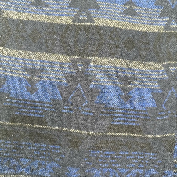 Dalia Collection Skirt Size 12 Blue Wool Blend Asymmetrical Aztec Western Rodeo - Picture 3 of 12